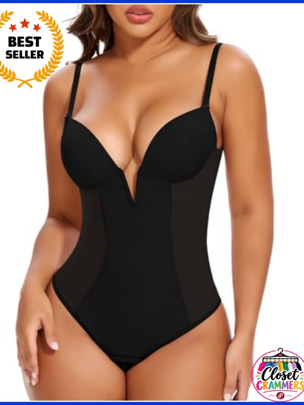 JOYSHAPER Tummy Control Shapewear Bodysuit with Built-in Bra Backless Thong